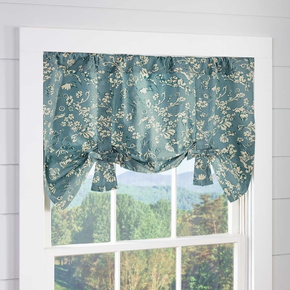 Floral Damask Bow Tie Window Valance - - Picture 1 of 1